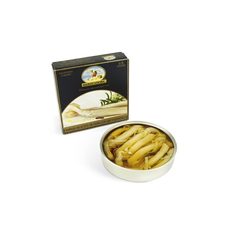 Navajas En Aceite De Oliva, Con Ajo Y Guindilla 6/8 Piezas